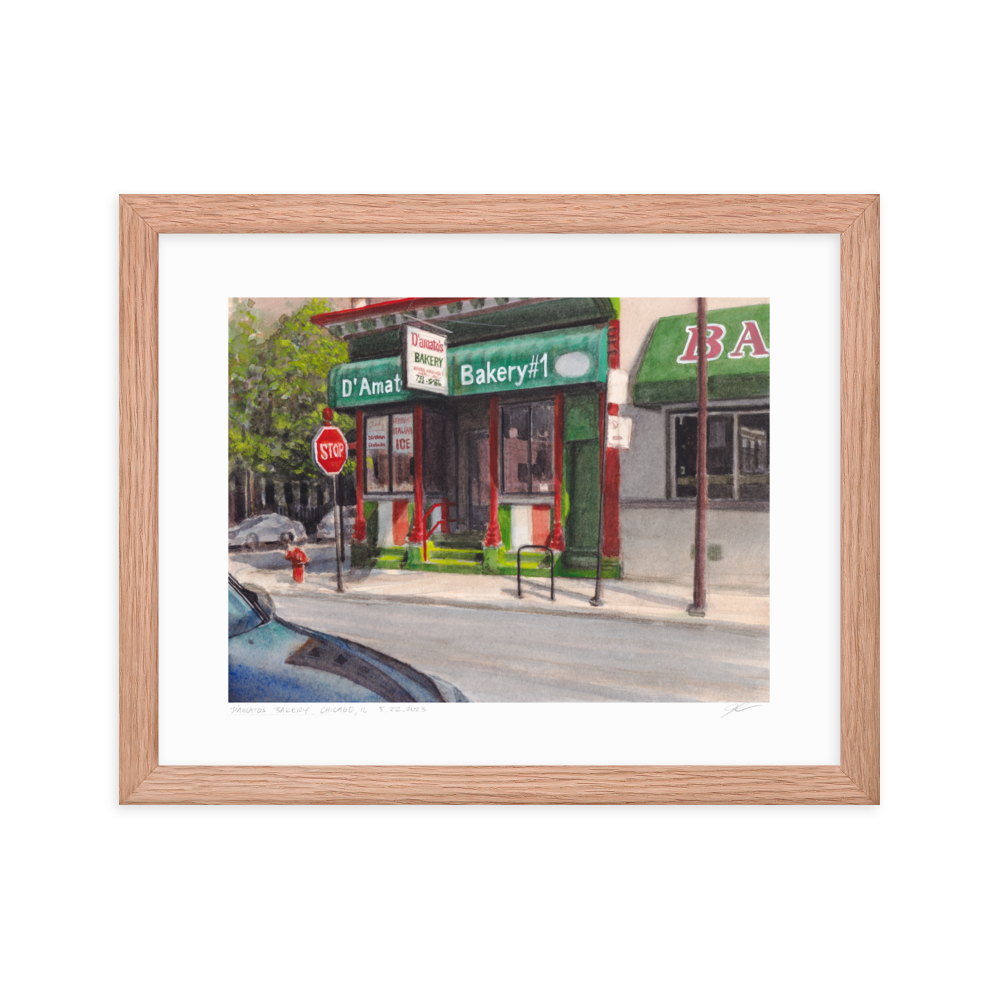 D'Amato's Bakery, Chicago | 14 in. x 11 in. | "Chicago Style" Framed Art Print