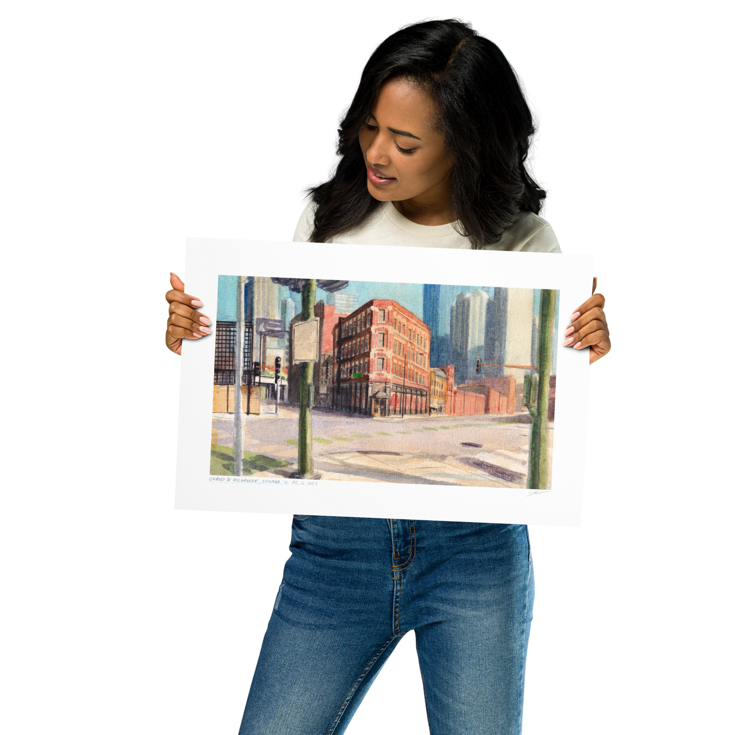 Grand & Milwaukee, Chicago | 18 in. x 12 in. | "Chicago Style" Art Print