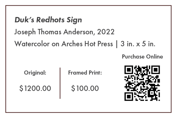 Duk’s Redhots Sign | "Chicago Style" at Gallery Cafe Original Painting