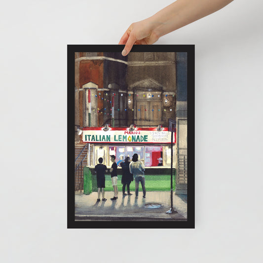 Mario's On Taylor St. | 12 in. x 18 in. | "Chicago Style" Framed Art Print