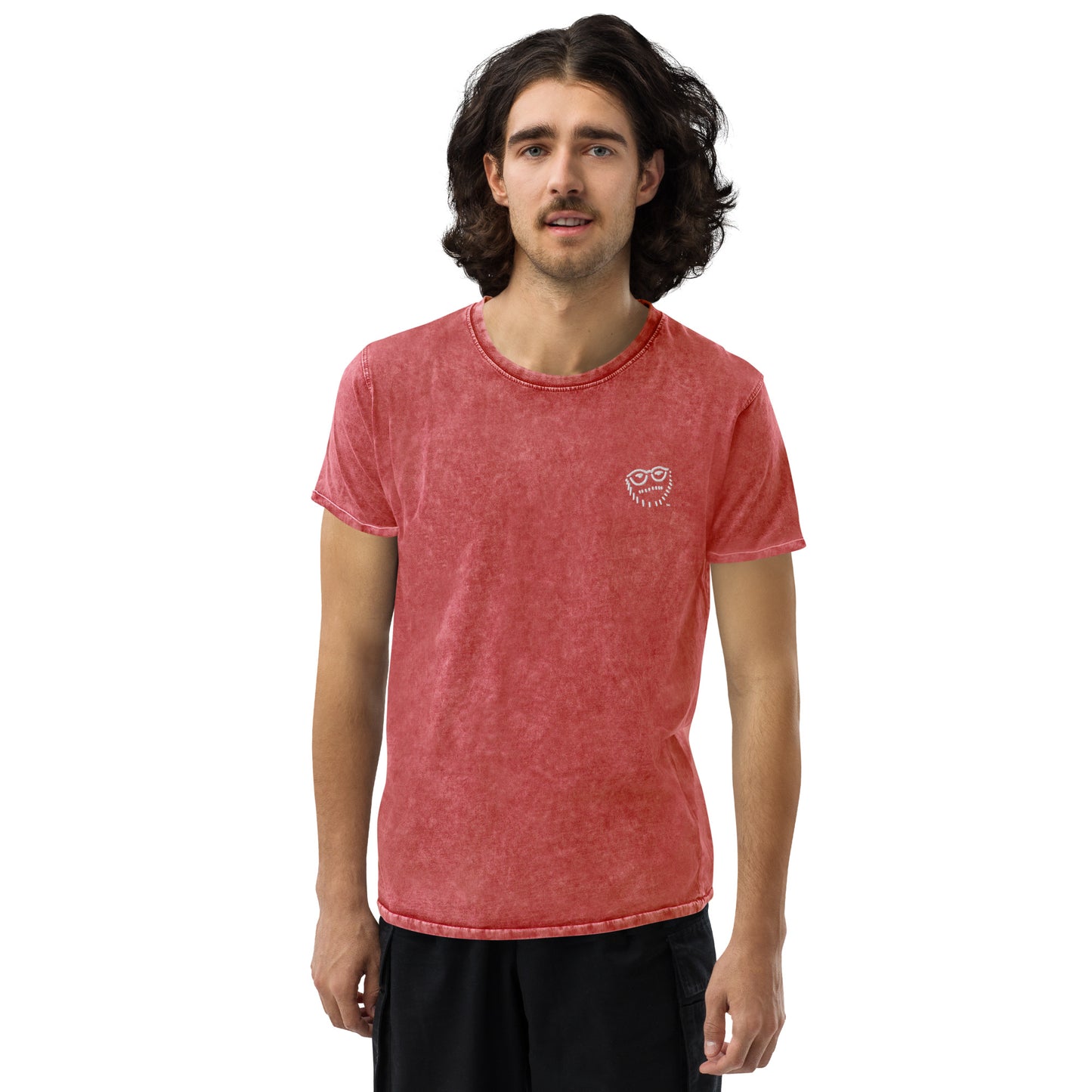 "Hipster Glyph" | Embroidered Denim T-Shirt | Limited Edition