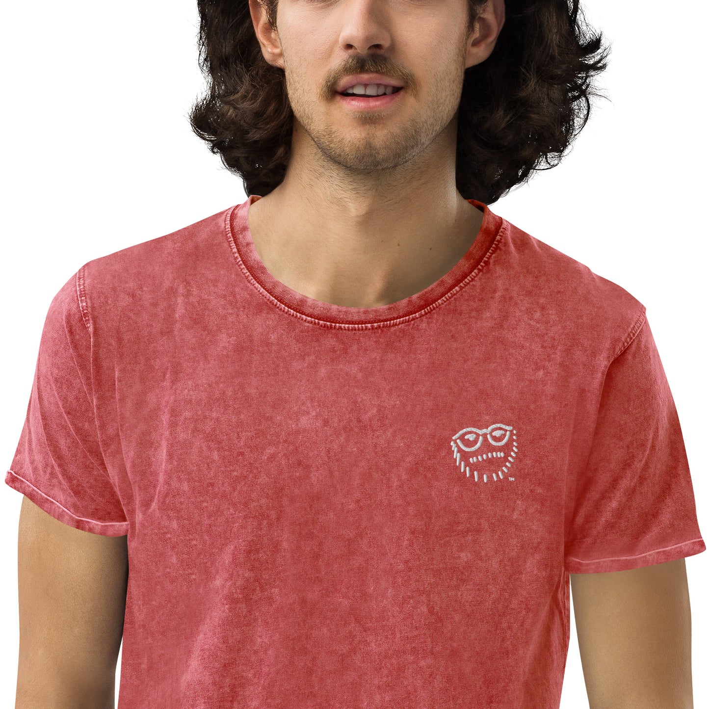 "Hipster Glyph" | Embroidered Denim T-Shirt | Limited Edition