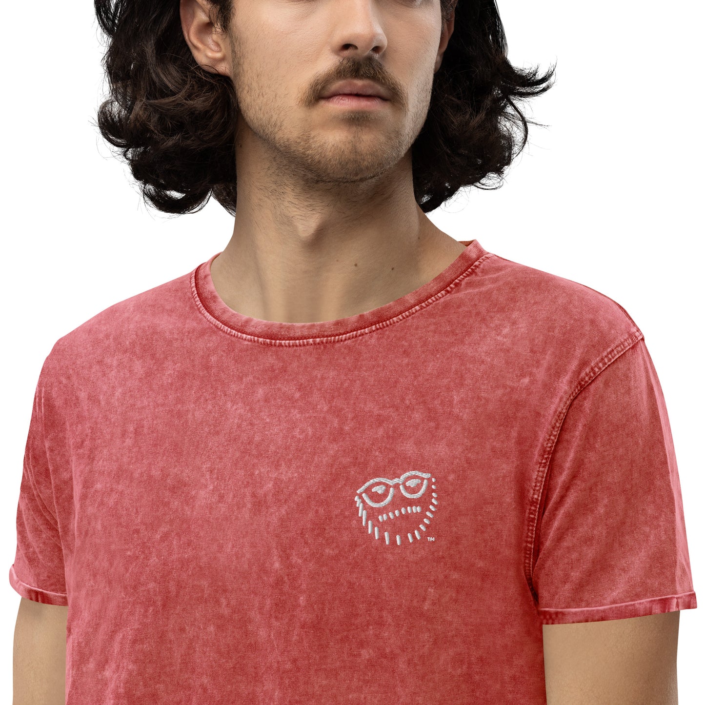 "Hipster Glyph" | Embroidered Denim T-Shirt | Limited Edition