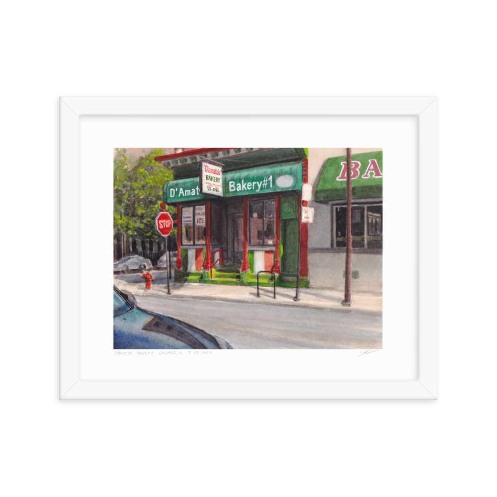 D'Amato's Bakery, Chicago | 14 in. x 11 in. | "Chicago Style" Framed Art Print