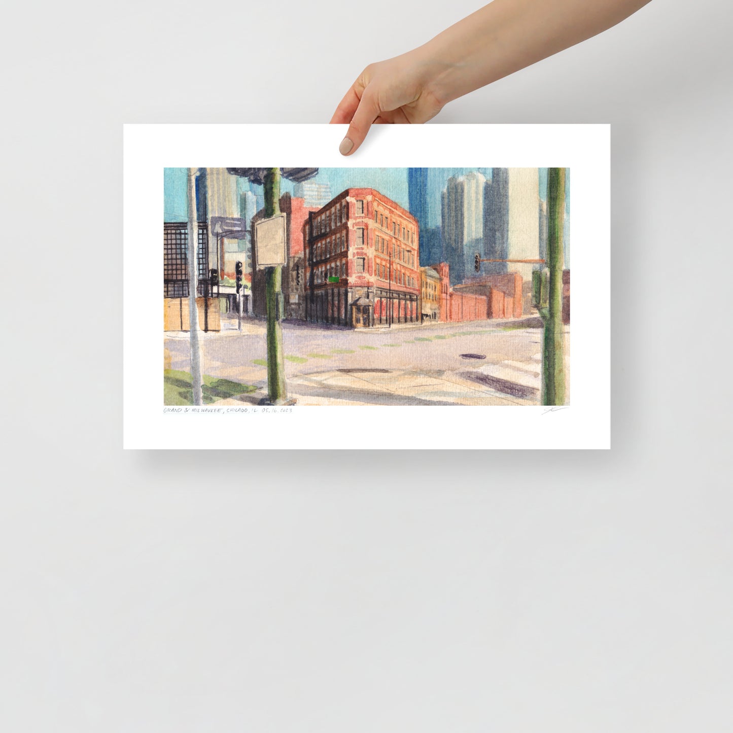 Grand & Milwaukee, Chicago | 18 in. x 12 in. | "Chicago Style" Art Print