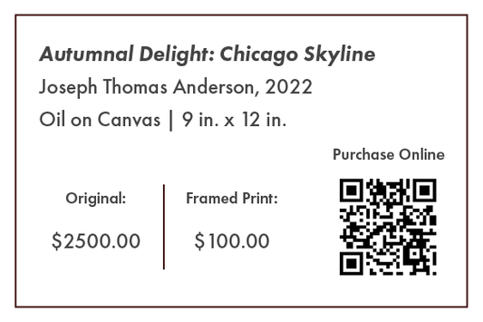Autumnal Delight: Chicago Skyline | "Chicago Style" at Gallery Cafe Original Painting
