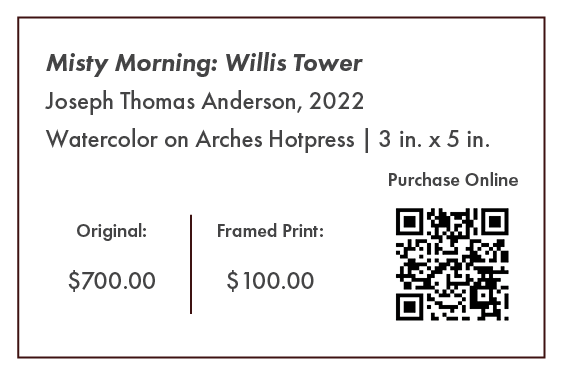 Misty Morning: Willis Tower | "Chicago Style" at Gallery Cafe Original Painting