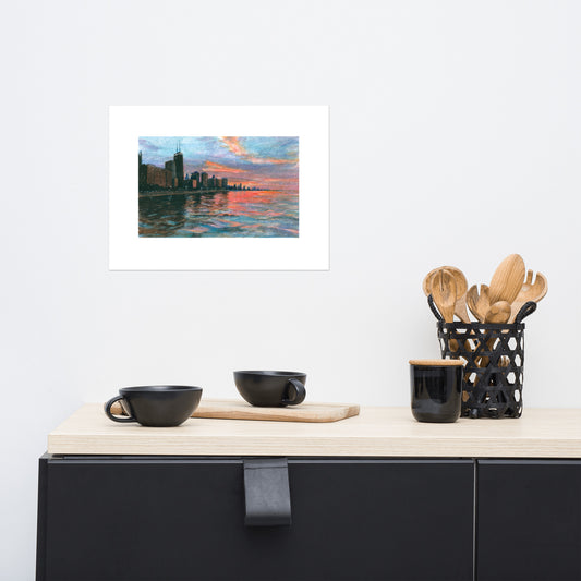 LSD: Ohio St. Beach | 16 in x 12 in Unframed Print | Chicago Style Series
